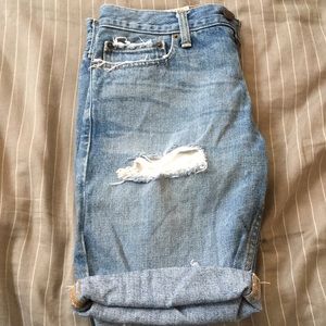 Mens ripped denim short